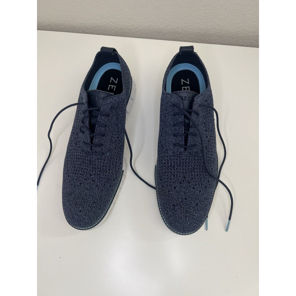 Cole Haan Zerogrand Stitchlite Wingtip Oxford Shoes Mens 12 M Blue White Lace Up